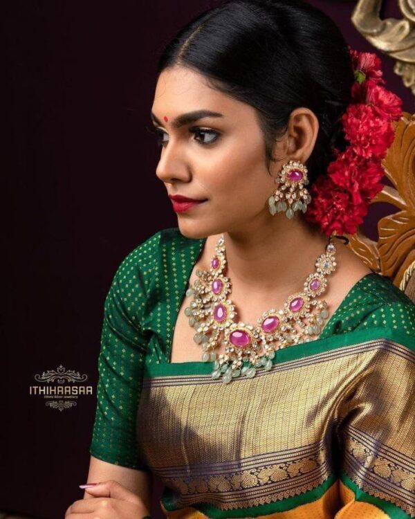 Latest Silk Wedding Yellow Saree