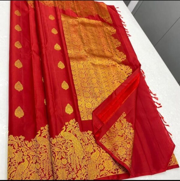 Designer Border Banarasi Red Saree