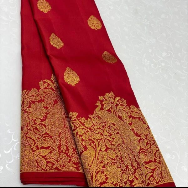 Designer Border Banarasi Red Saree