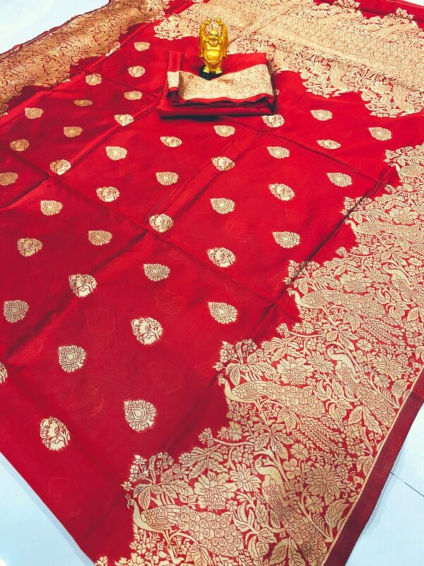 Designer Border Banarasi Red Saree