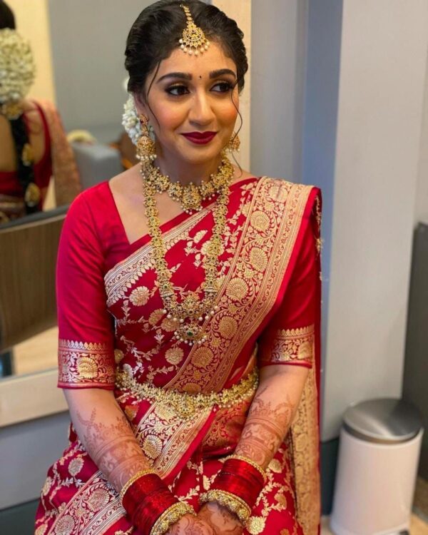 Designer Silk Banarasi Red Saree