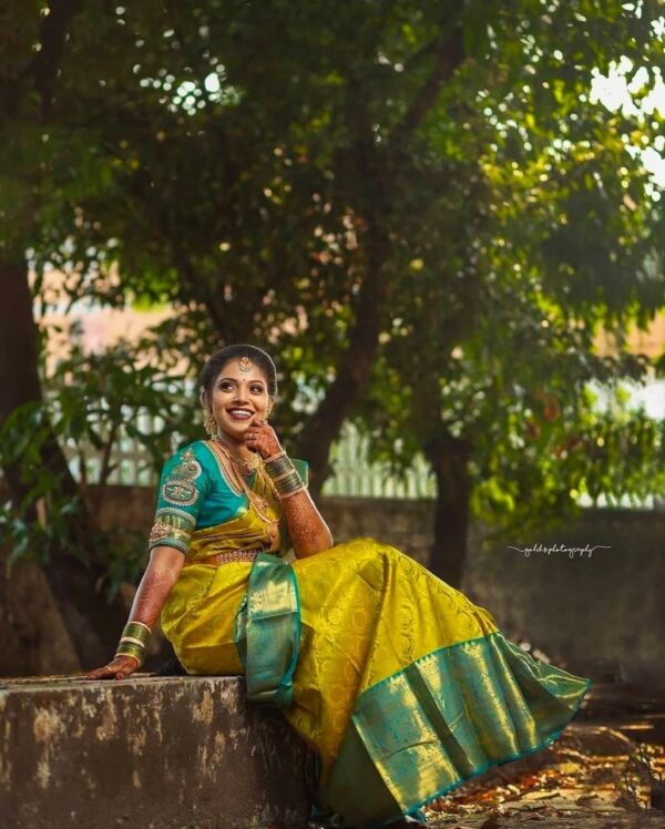 Bridal Wedding Banarasi Yellow Saree