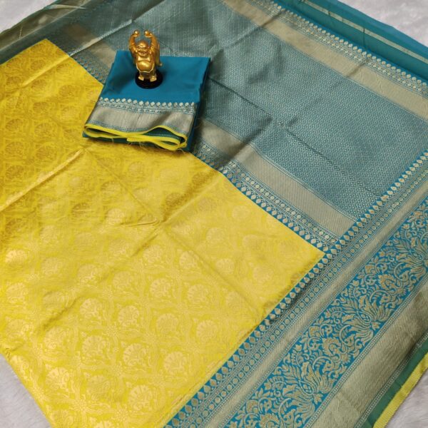 Bridal Wedding Banarasi Yellow Saree