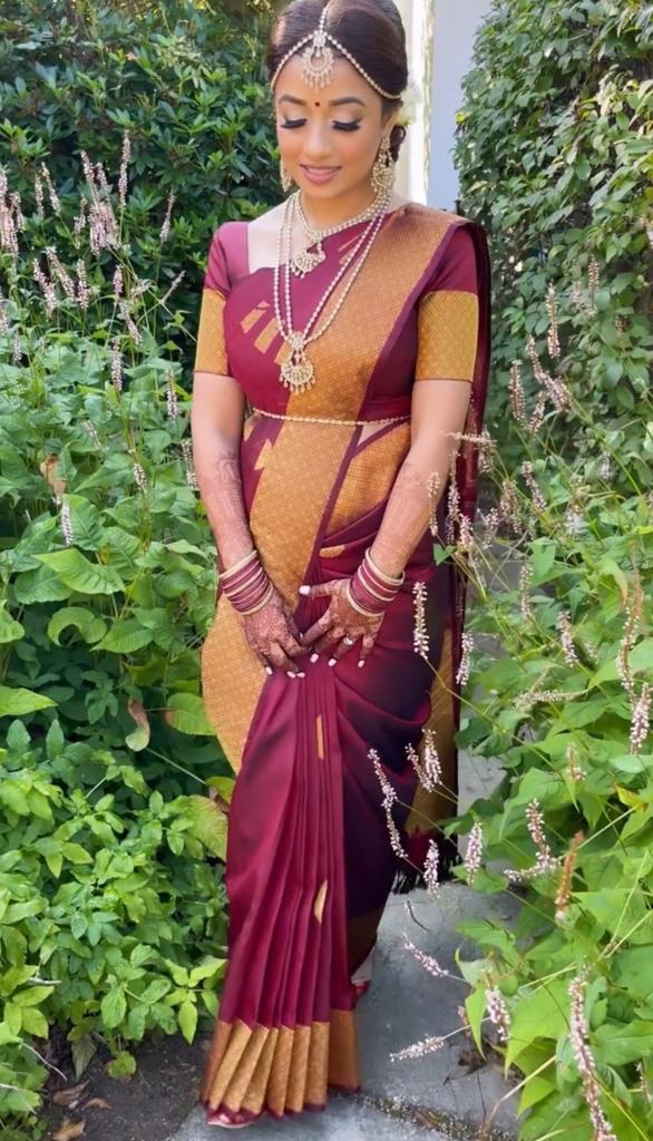 Maroon Saree