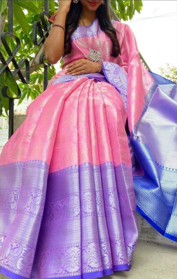 Stylish Designer Party wear Pink Saree