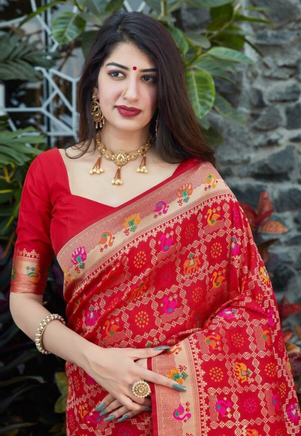 Traditional Wedding Banarasi Red Saree