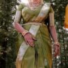 Wedding Mahendi Function Green Saree