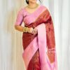 Saree with pink Border