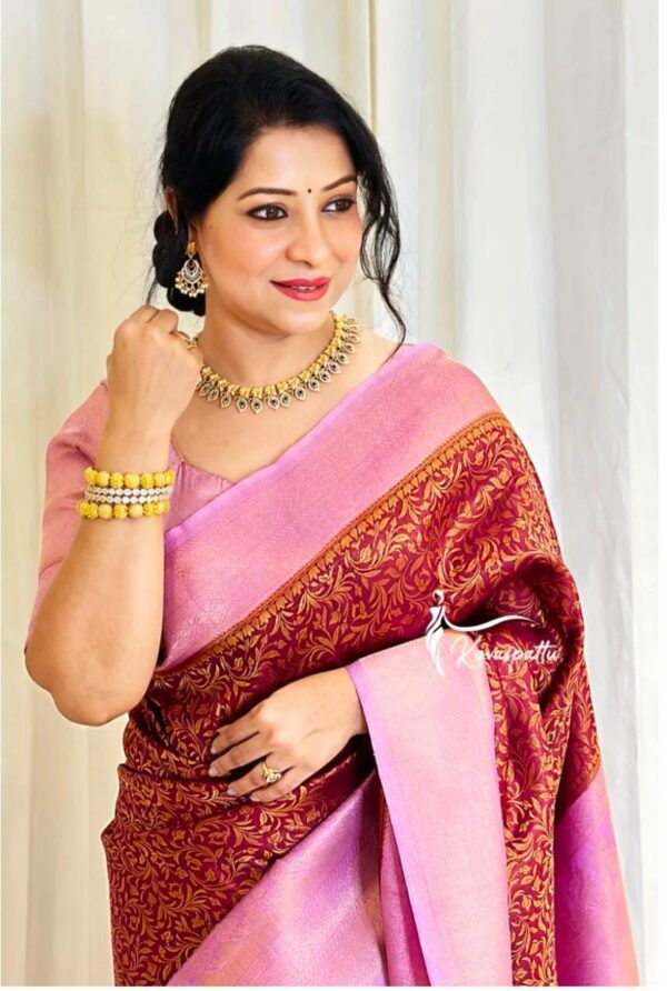 Wedding Designer Silk Maroon Saree
