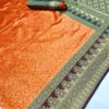 Designer Banarasi Border Orange Saree