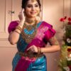 Wedding Banarasi Sky Blue Saree