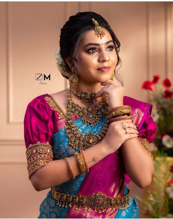Wedding Banarasi Sky Blue Saree