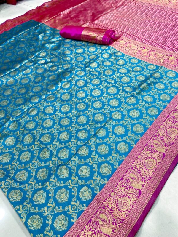 Wedding Banarasi Sky Blue Saree