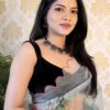 Stylish Organza Floral Sky Blue Saree