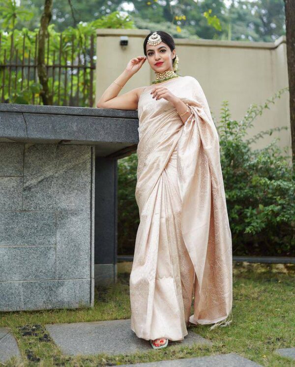 Banarasi White Silk Saree