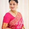 Art Silk Pink Saree