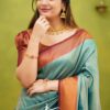 Teal Blue Saree