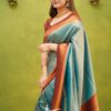 Teal Blue Saree