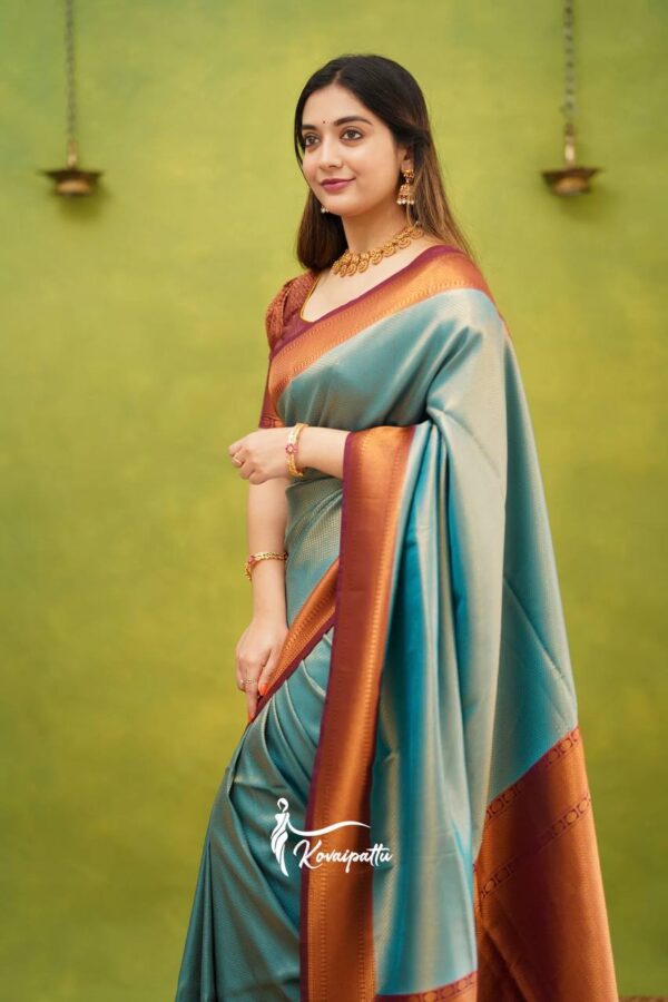 Teal Blue Saree