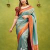 Teal Blue Saree