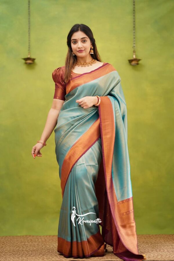 Teal Blue Saree