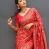 Banarasi Silk Red Saree For Wedding