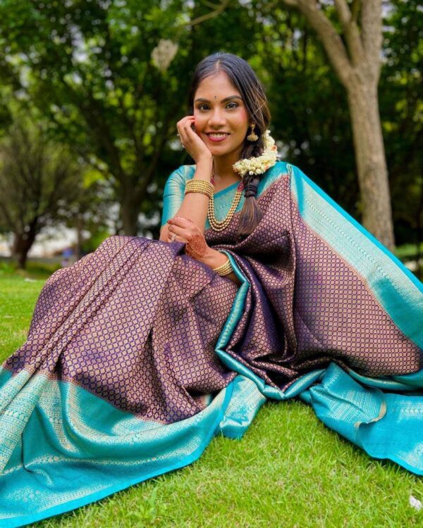 Wedding violet saree