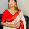 White And Red Saree