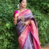 Pink And Wine Colour Saree