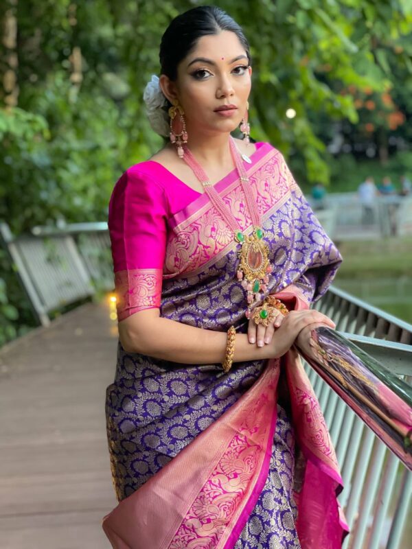 Pink And Wine Colour Saree