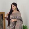 Bollywood Organza Grey Dolla Silk Saree
