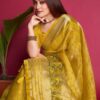 Yellow Organza Handloom Cotton Saree