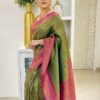 Stylish Wedding Banarasi Green Saree