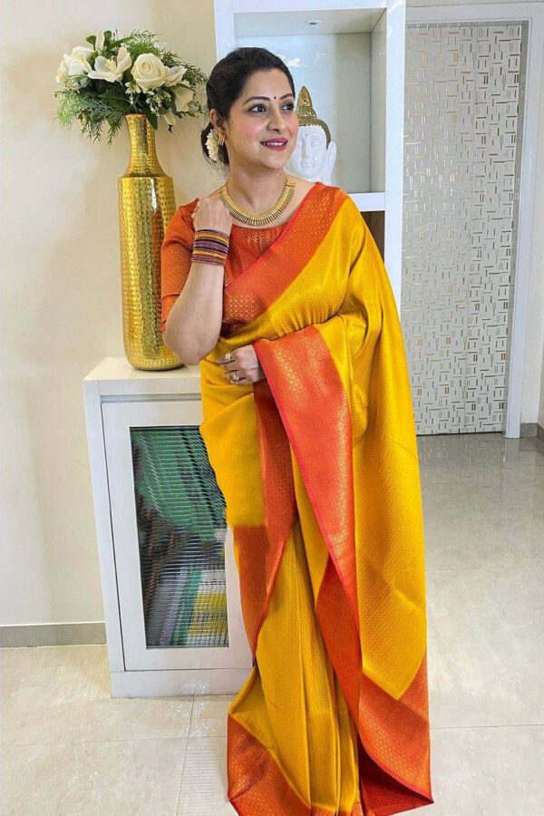 Wedding Function Yellow Saree