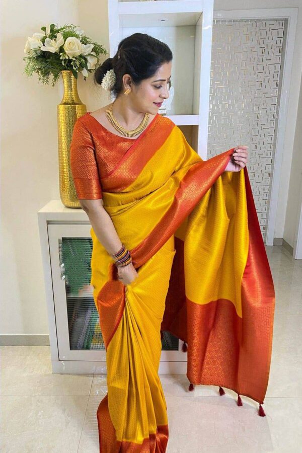 Wedding Function Yellow Saree