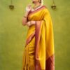 Traditional Function wear Yellow Saree
