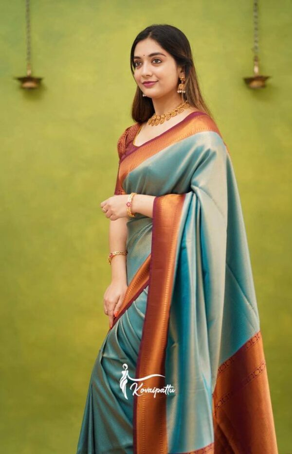 Wedding Fabulous Silk Sky Blue Saree
