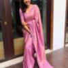 Bollywood Party Banarasi Pink Saree