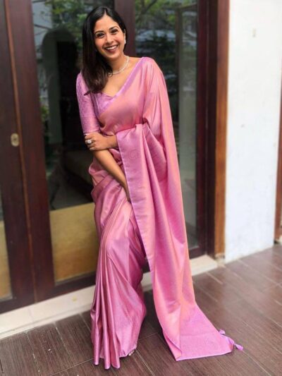 Bollywood Party Banarasi Pink Saree