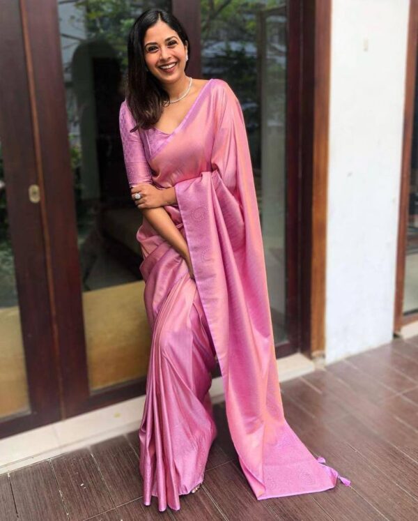 Bollywood Party Banarasi Pink Saree