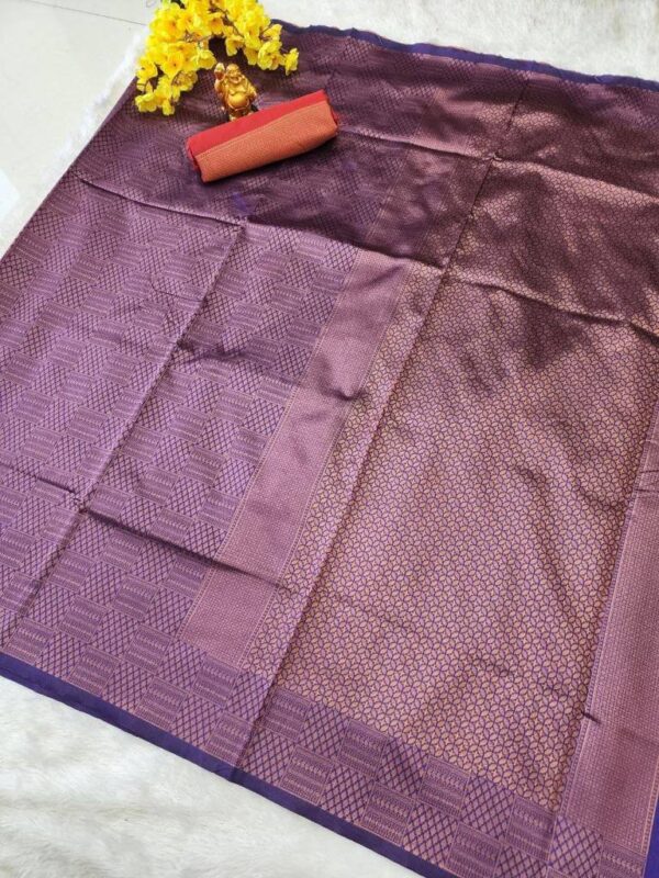 Wedding Party Wear Silk Purple Saree