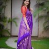Wedding Party Wear Silk Purple Saree