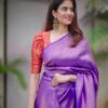 Wedding Party Wear Silk Purple Saree