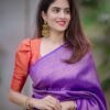 Wedding Party Wear Silk Purple Saree