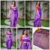 Wedding Party Wear Silk Purple Saree
