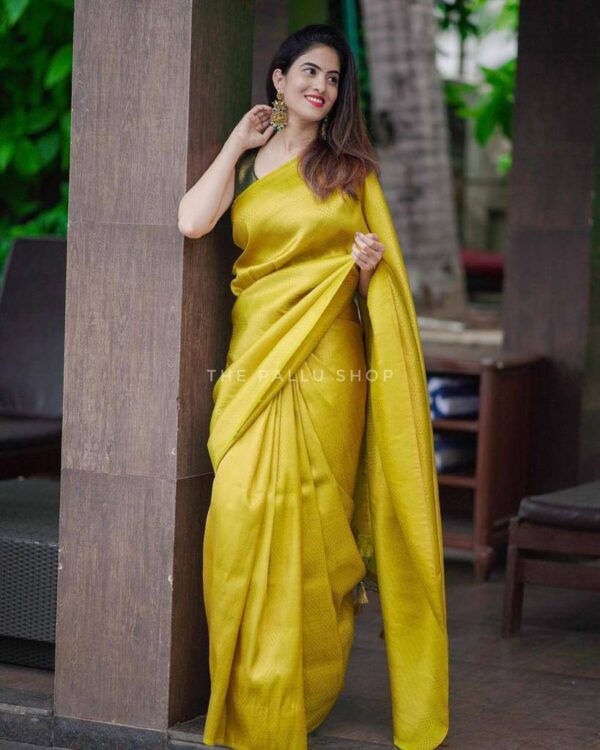 Yellow Saree For Wedding Traditional Function