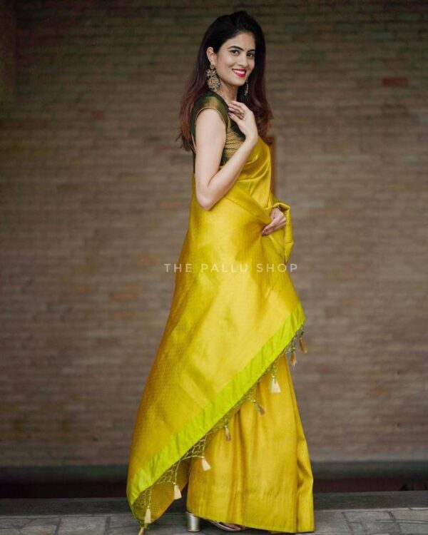 Yellow Saree For Wedding Traditional Function