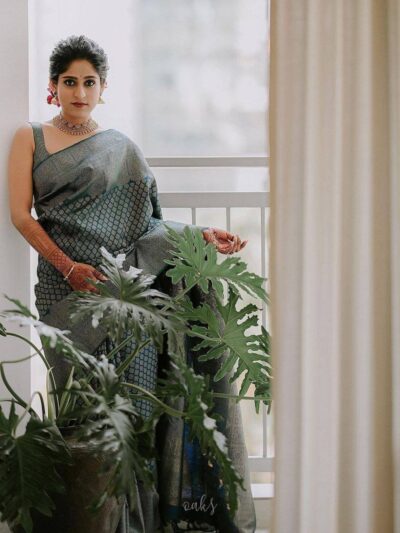Banarasi Silk Latest Fashion Blue Saree