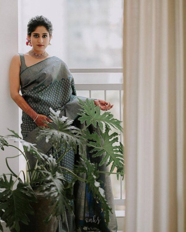 Banarasi Silk Latest Fashion Blue Saree
