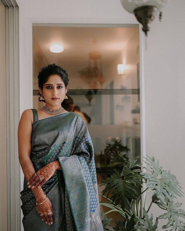 Banarasi Silk Latest Fashion Blue Saree